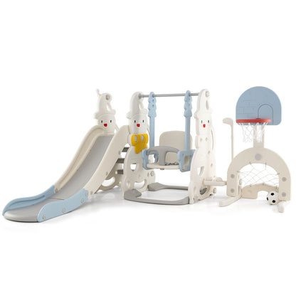 7 In 1 Toddler Slide Swing Set, Height Adjustable, Basketball Hoop, Multicolor Swing & Playsets at Gallery Canada