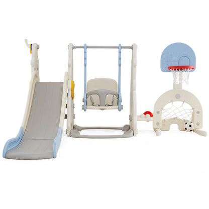 7 In 1 Toddler Slide Swing Set, Height Adjustable, Basketball Hoop, Multicolor Swing & Playsets at Gallery Canada