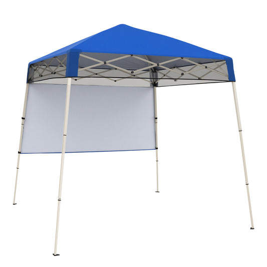 7 x 7 FT Pop-Up Canopy Tent, With Push Center Lock, Blue Canopies Blue at Gallery Canada