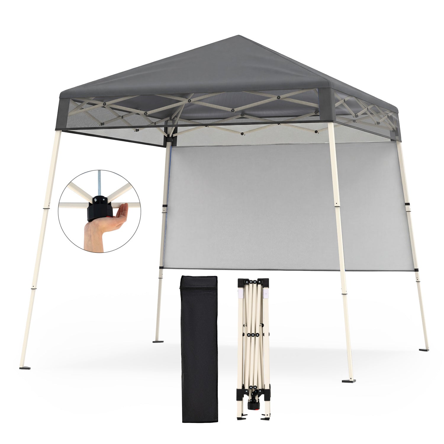 7 x 7 FT Pop-Up Canopy Tent, For Sports Picnic Camping, Gray Canopies at Gallery Canada