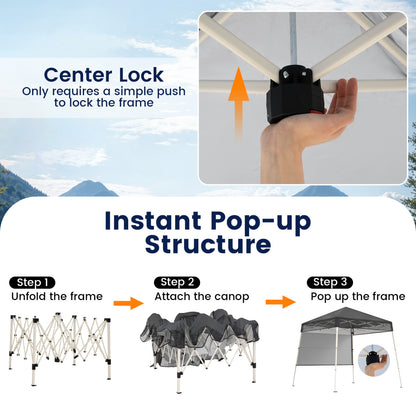 7 x 7 FT Pop-Up Canopy Tent, For Sports Picnic Camping, Gray Canopies at Gallery Canada