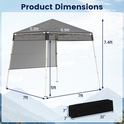 7 x 7 FT Pop-Up Canopy Tent, For Sports Picnic Camping, Gray Canopies at Gallery Canada