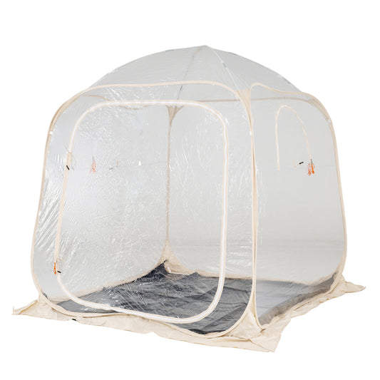 7 x 7 FT Pop Up Sports Tent Clear Bubble Tent All-Weather Waterproof Pod with Sealed Floor