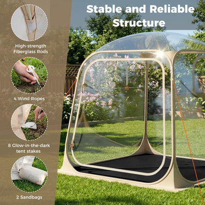 7 x 7 FT Pop Up Sports Tent Clear Bubble Tent All-Weather Waterproof Pod with Sealed Floor Tents at Gallery Canada