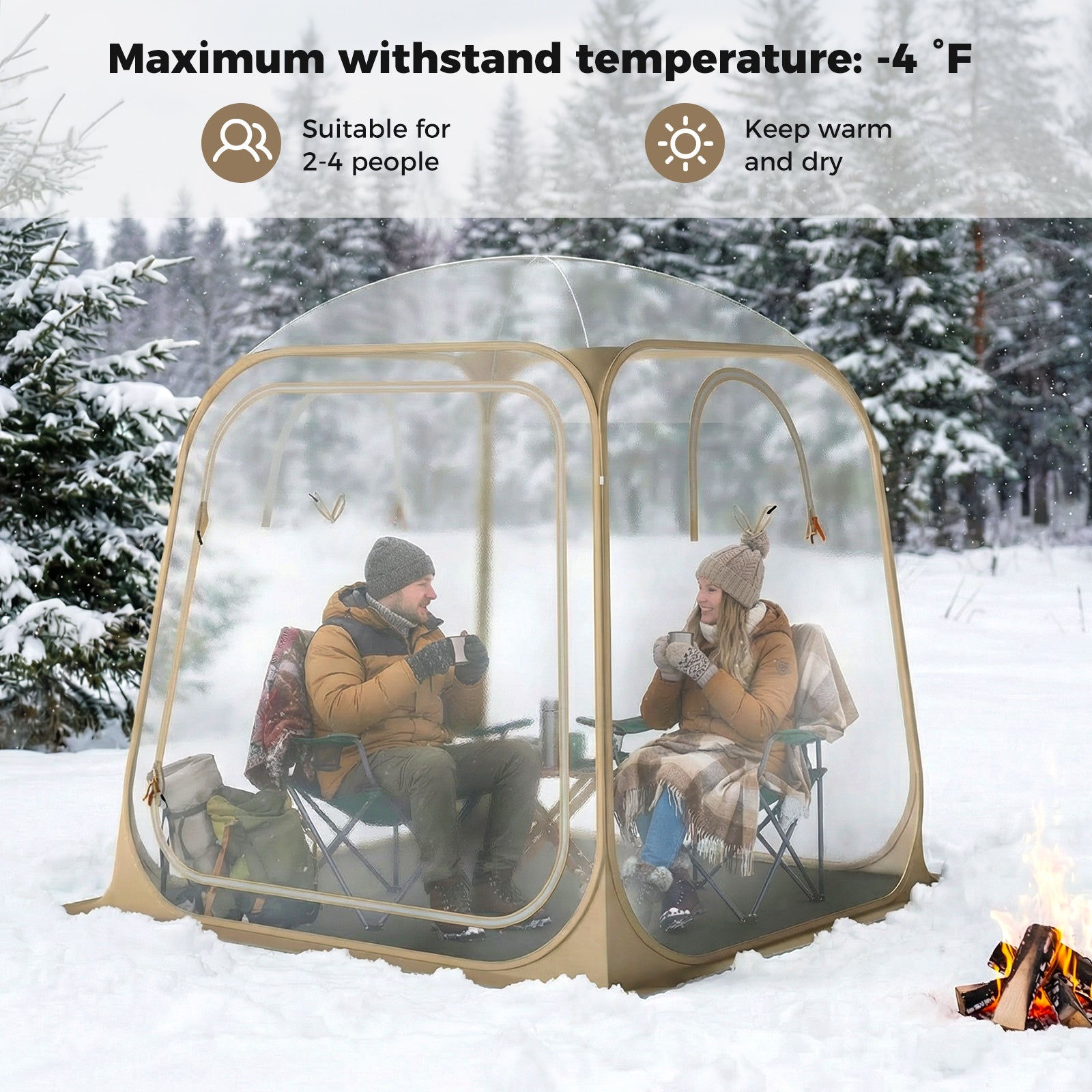 7 x 7 FT Pop Up Sports Tent Clear Bubble Tent All-Weather Waterproof Pod with Sealed Floor Tents at Gallery Canada