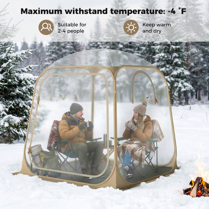 7 x 7 FT Pop Up Sports Tent Clear Bubble Tent All-Weather Waterproof Pod with Sealed Floor Tents at Gallery Canada