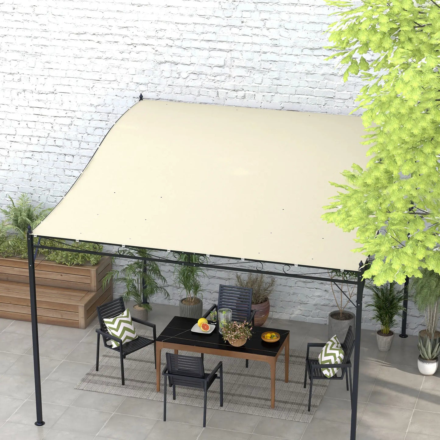 Canopy Replacement, Pergola Shade Cover, 10' x 10', Beige Gazebo Canopy Replacement at Gallery Canada