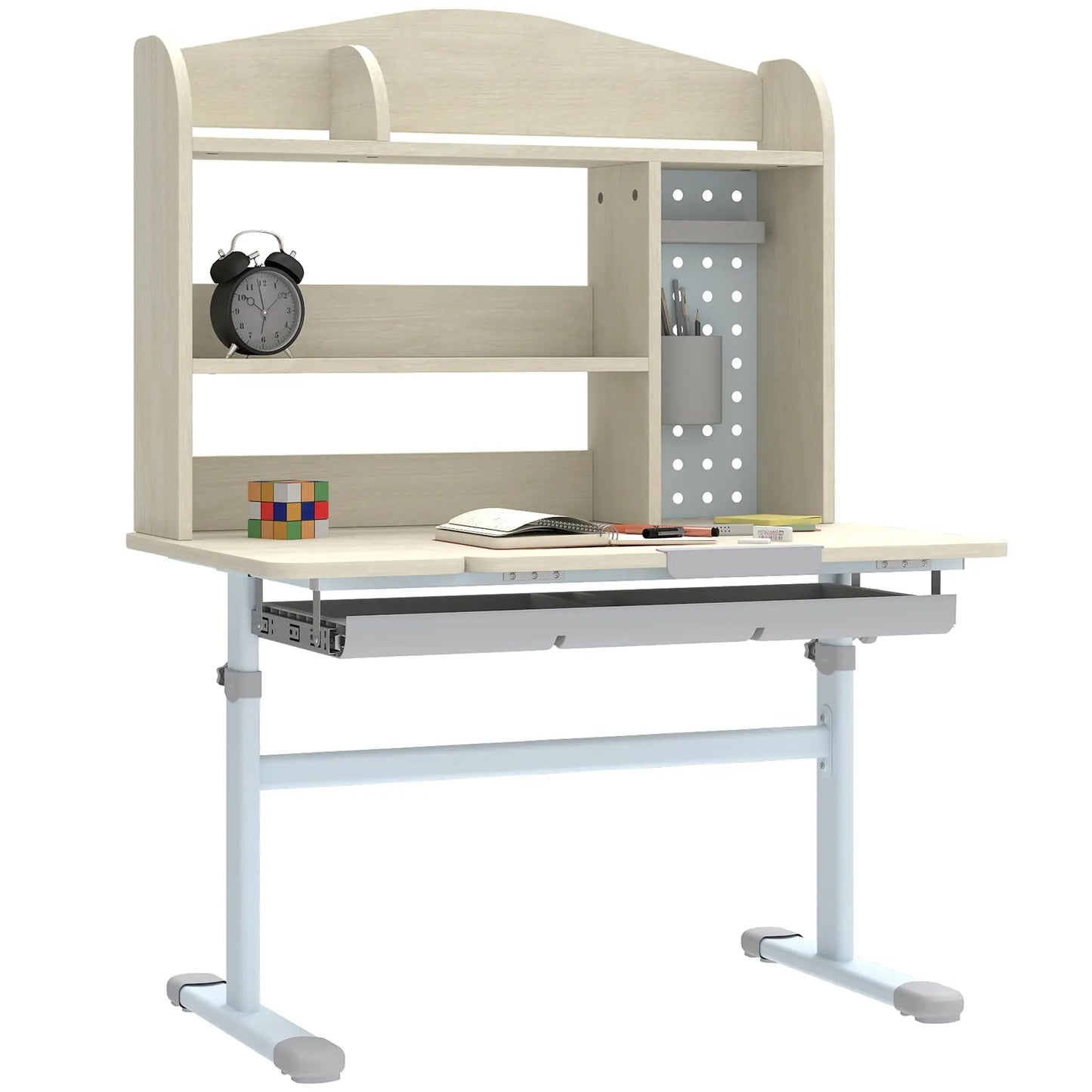 Kids Desk, Height Adjustable, Tilted Desktop, Storage, Drawer, Pegboard, 3-12 Years Kids Desk Sets at Gallery Canada