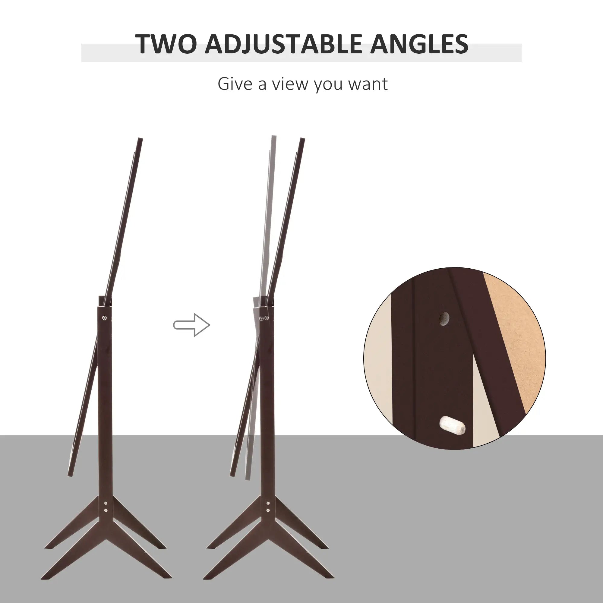 Full Length Mirror, Free Standing, Adjustable Angle, Dark Brown Full Length Mirrors at Gallery Canada