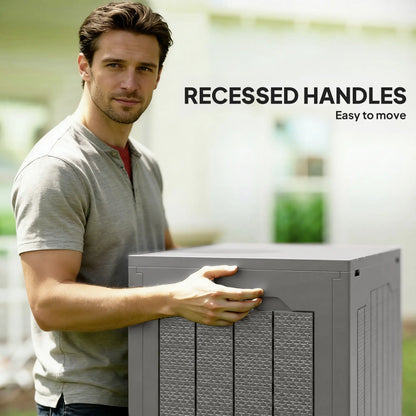 28 Gallon Deck Box, Resin Outdoor Storage With Handles, Waterproof UV Resistant Patio Storage Boxes at Gallery Canada