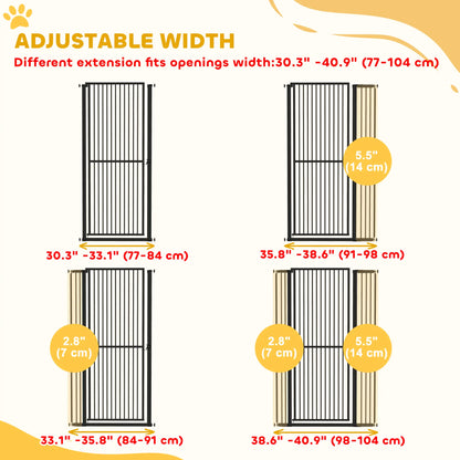 59" Extra Tall Cat Gate, 30"-41" with Extensions, Black Pet Gates at Gallery Canada