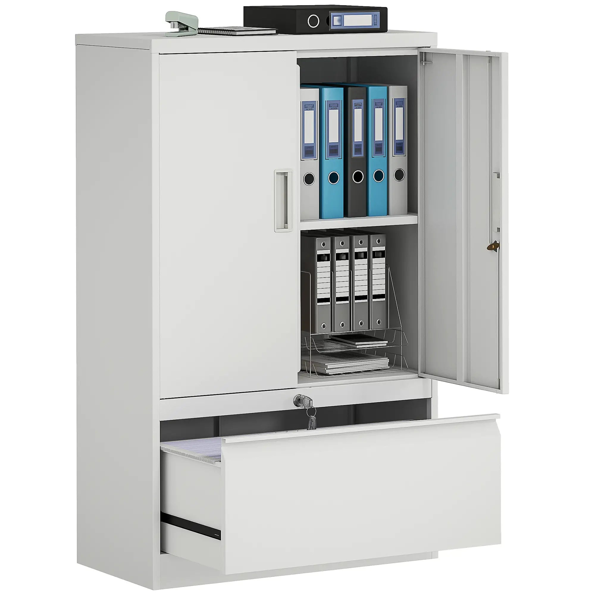Lateral Filing Cabinet, Metal Storage Cabinet, White Office Cabinets & Cupboards at Gallery Canada