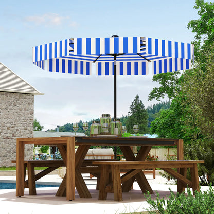 8.7FT Tilting Patio Umbrella, 8 Ribs, Crank Handle, Navy Blue Sun Umbrellas at Gallery Canada