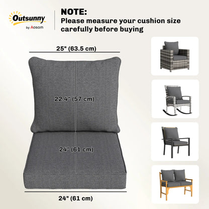Outdoor Chair Cushions Set Of 4, Fade Resistant, 24" x 24", Grey Patio Chair Cushions at Gallery Canada