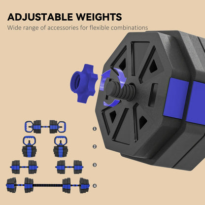4-in-1 Adjustable Dumbbell Set, 55lbs, Blue Dumbbells & Barbells at Gallery Canada