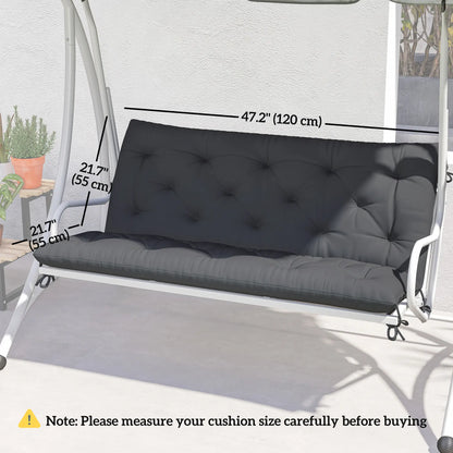 2 Seater Garden Bench Cushion, Thick Outdoor Non-Slip, 47" x 43" x 5", Black Patio Chair Cushions at Gallery Canada