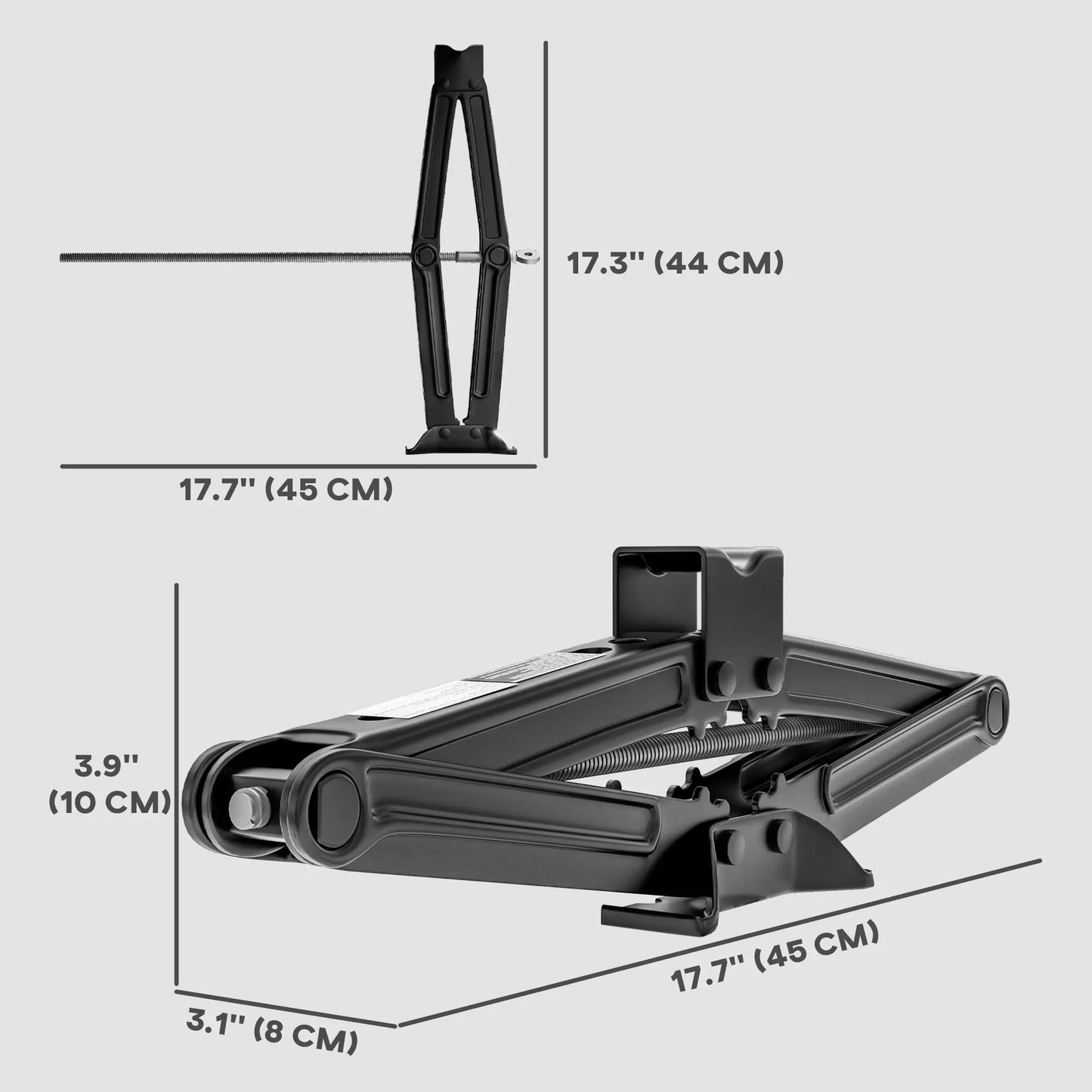 Steel Car Jack, Portable Scissor Jack, 2 Ton (4400 lbs), Black Automotive at Gallery Canada