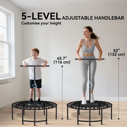 40" Foldable Rebounder Trampoline, Quiet Bungee, Black Trampolines at Gallery Canada