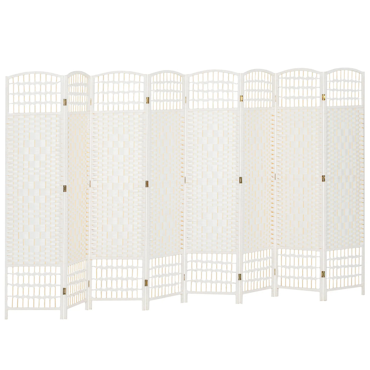 8 Panel Folding Room Divider, Portable Privacy Screen, White Room Dividers at Gallery Canada