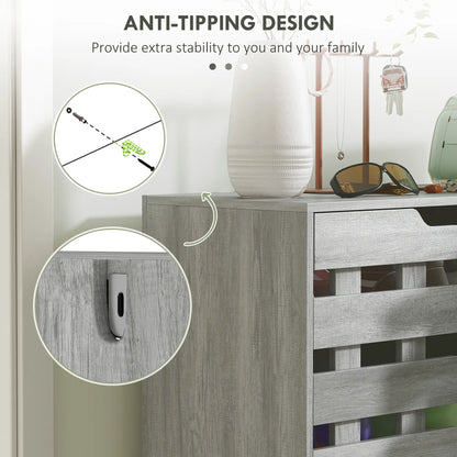 21 Pair Shoe Cabinet, 5-Tier Double Door, Light Grey Shoe Storage Cabinets & Racks at Gallery Canada