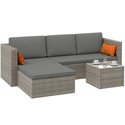 3-Piece Patio Furniture Set, Sectional Sofa, Wicker Chair, Grey Patio Furniture Sets Grey at Gallery Canada