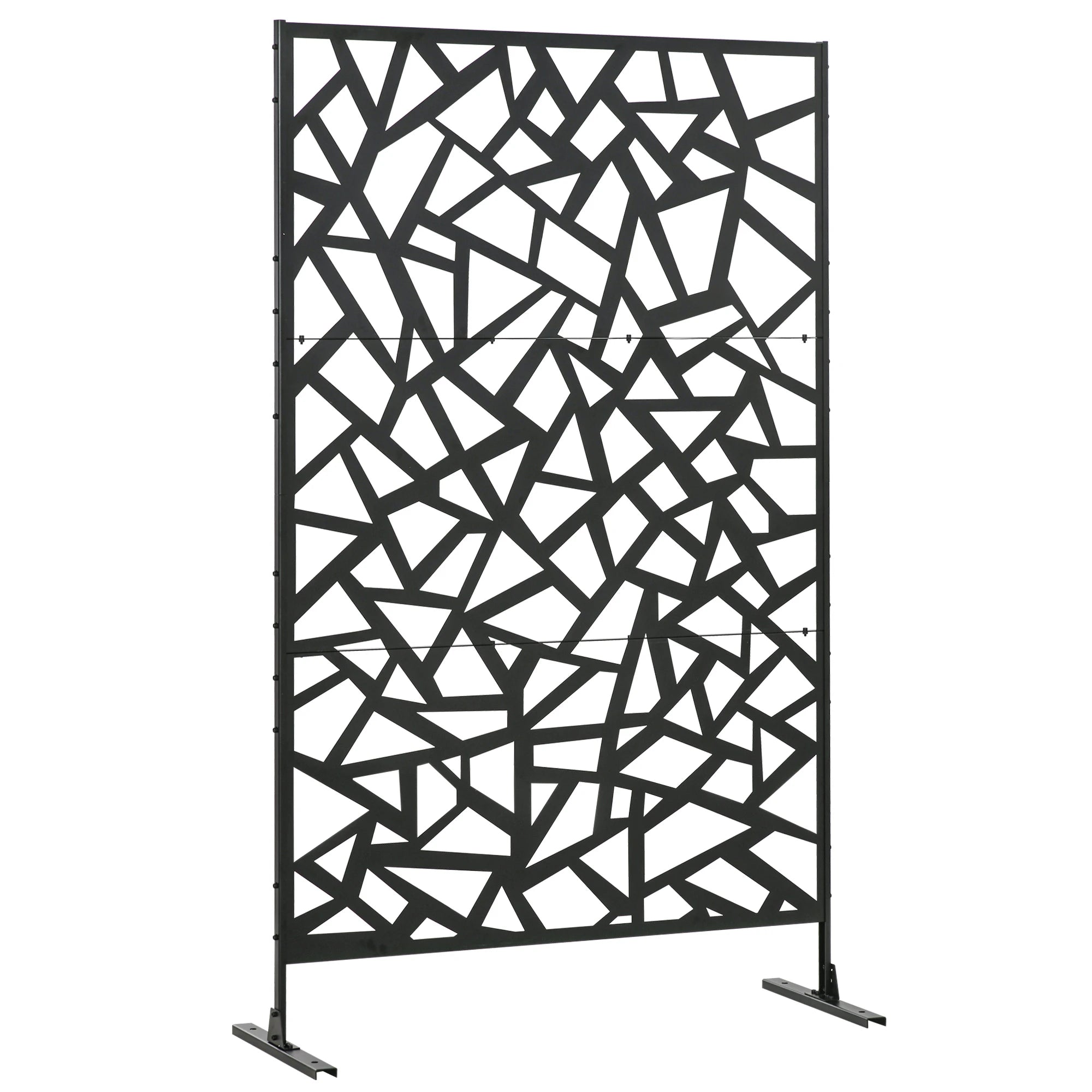 Garden Privacy Screen, Outdoor Metal Divider, Irregular Fence Style, Black Side Awnings Black at Gallery Canada