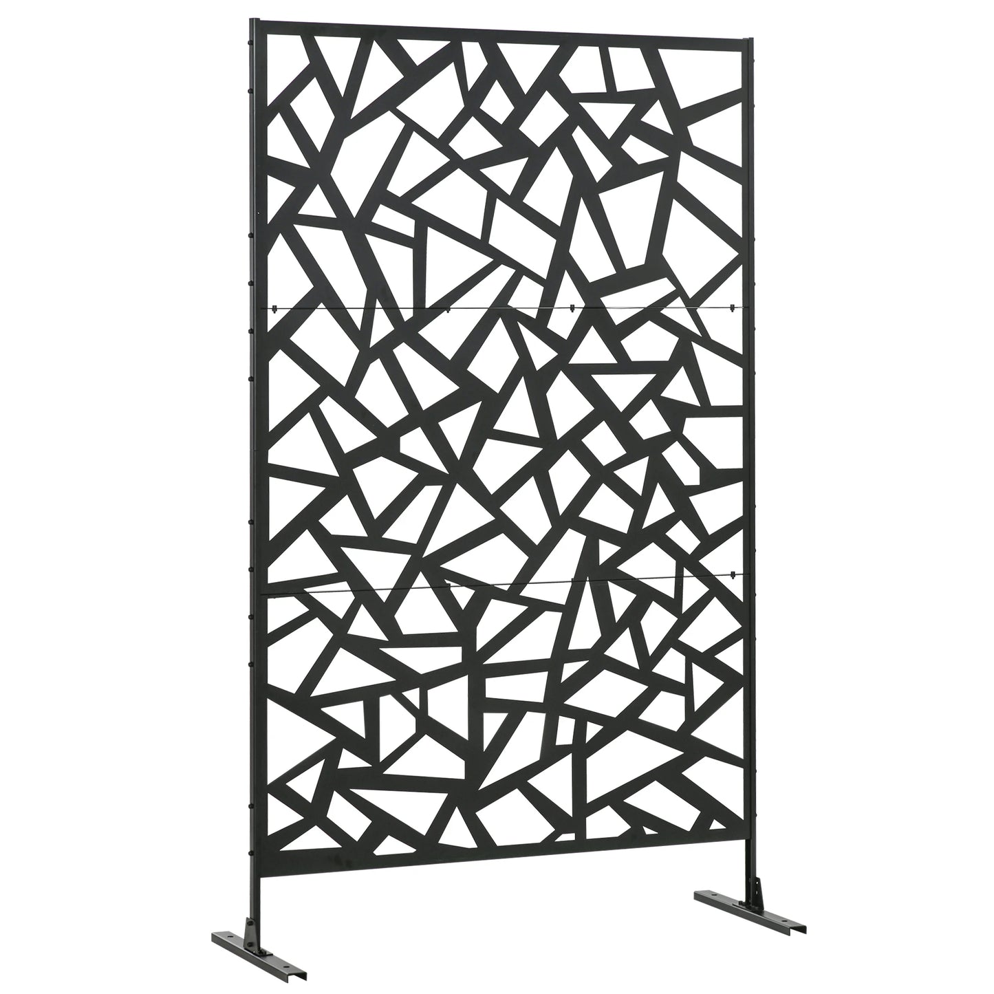 Garden Privacy Screen, Outdoor Metal Divider, Irregular Fence Style, Black Side Awnings Black at Gallery Canada