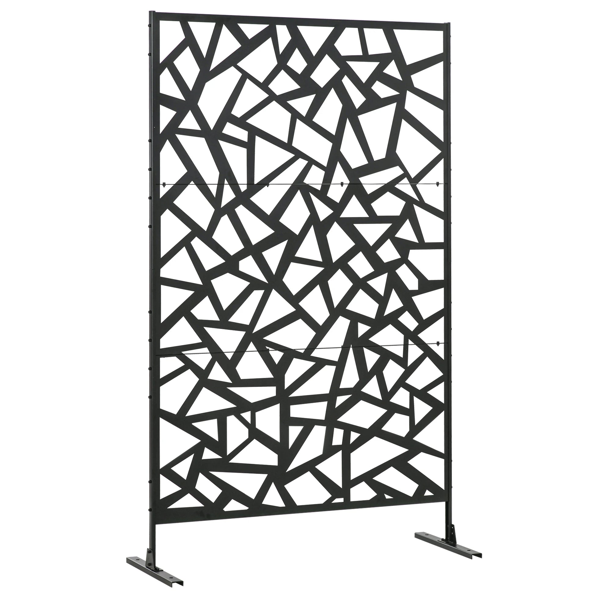 Garden Privacy Screen, Outdoor Metal Divider, Irregular Fence Style, Black Side Awnings Black at Gallery Canada