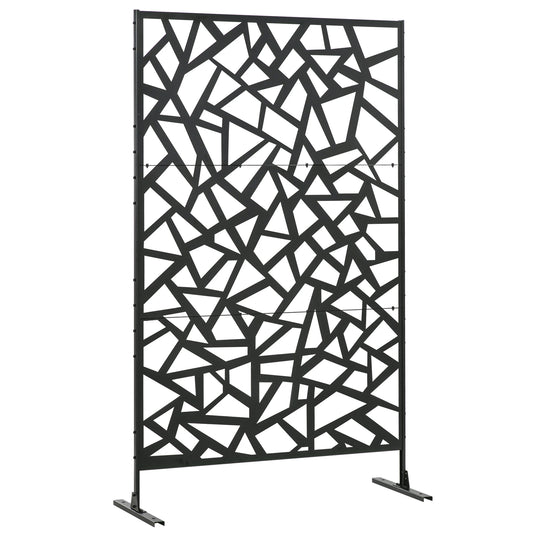 Garden Privacy Screen, Outdoor Metal Divider, Irregular Fence Style, Black Side Awnings Black at Gallery Canada