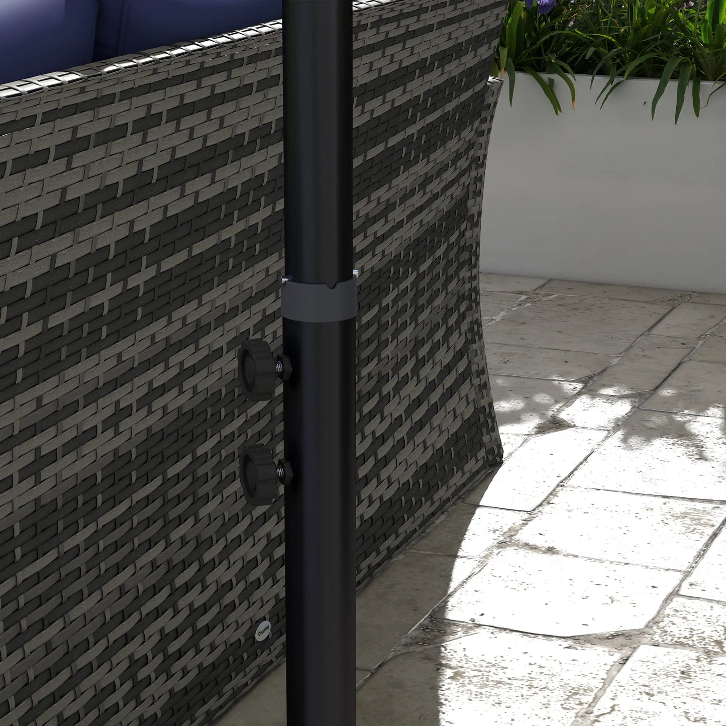 3m Patio Offset Umbrella, With Cross Base, Dark Grey Offset Cantilever Umbrellas at Gallery Canada