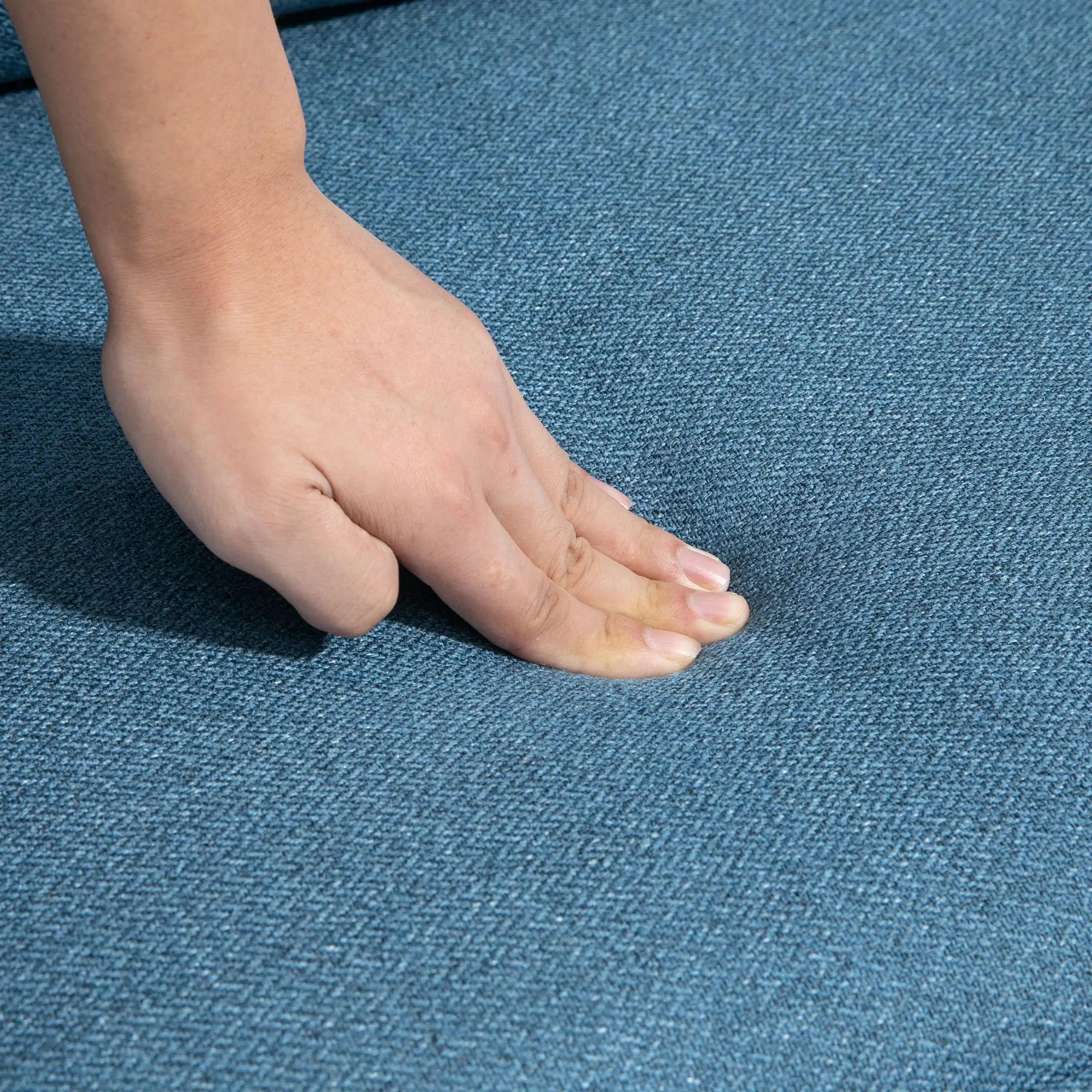 Modern Armchair, Upholstered Accent Chair, Tufted Back, Steel Legs, Blue Accent Chairs at Gallery Canada