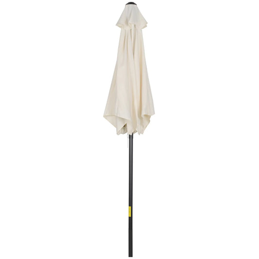 6.6FT Outdoor Patio Umbrella, 6 Solid Ribs, Cream White Patio Umbrellas Cream at Gallery Canada