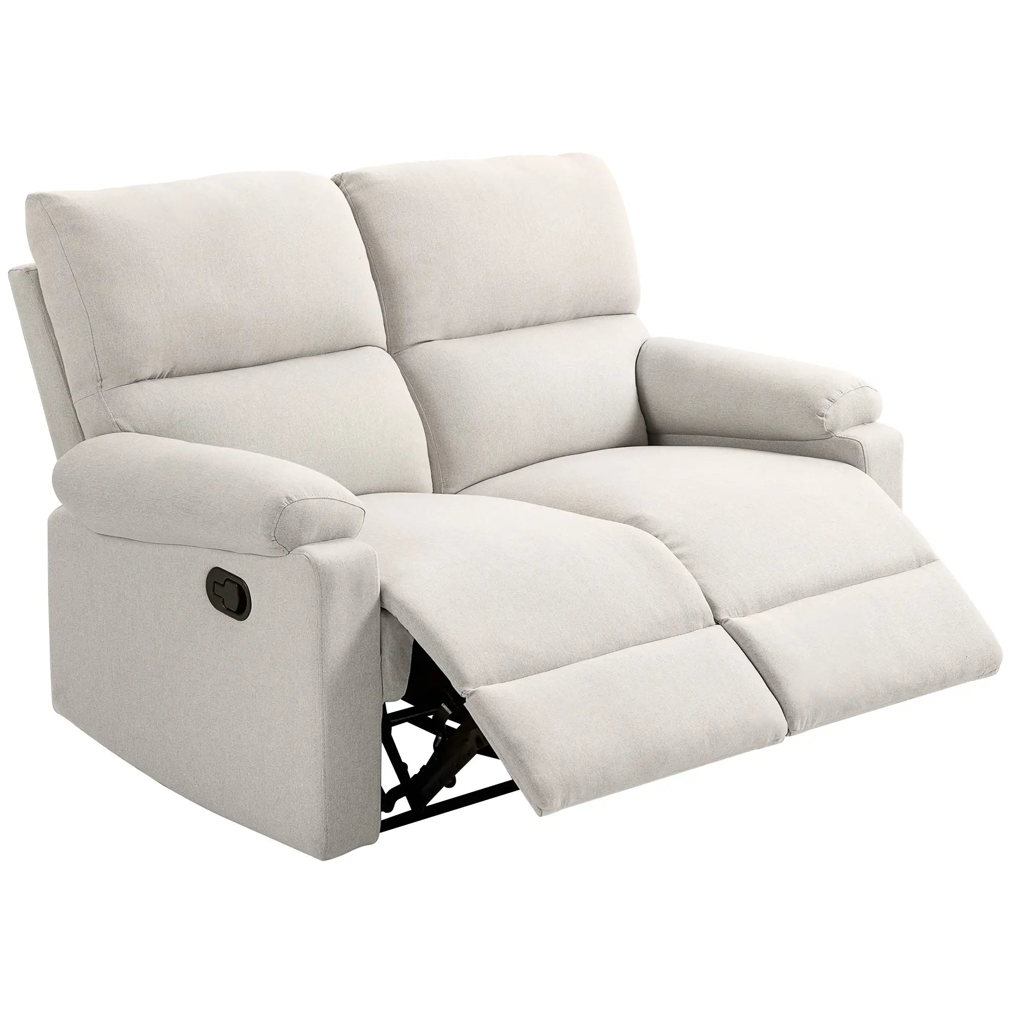 2 Seater Reclining Chair, Loveseat with Footrest, Cream White Sofas & Reclining Chairs at Gallery Canada