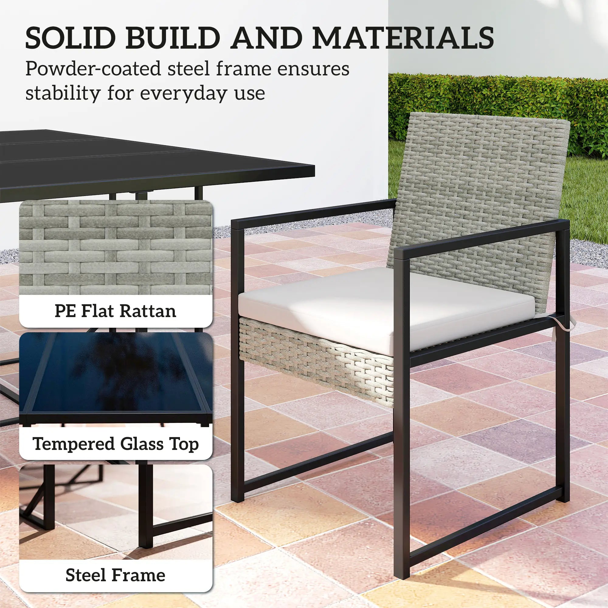 Wicker Patio Dining Set, 6 Armchairs, 4 Stools, Light Grey Outdoor Dining Sets at Gallery Canada