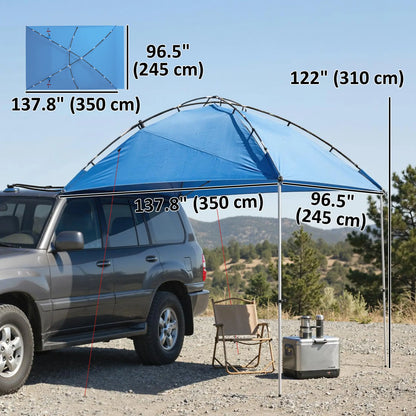SUV Car Awning Camping Tent, 3000mm Waterproof, Light Blue Camping Tents at Gallery Canada