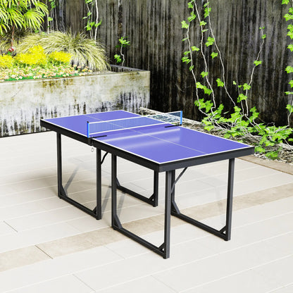 6x3ft Midsize Ping Pong Table, Folding, Blue Game Tables at Gallery Canada