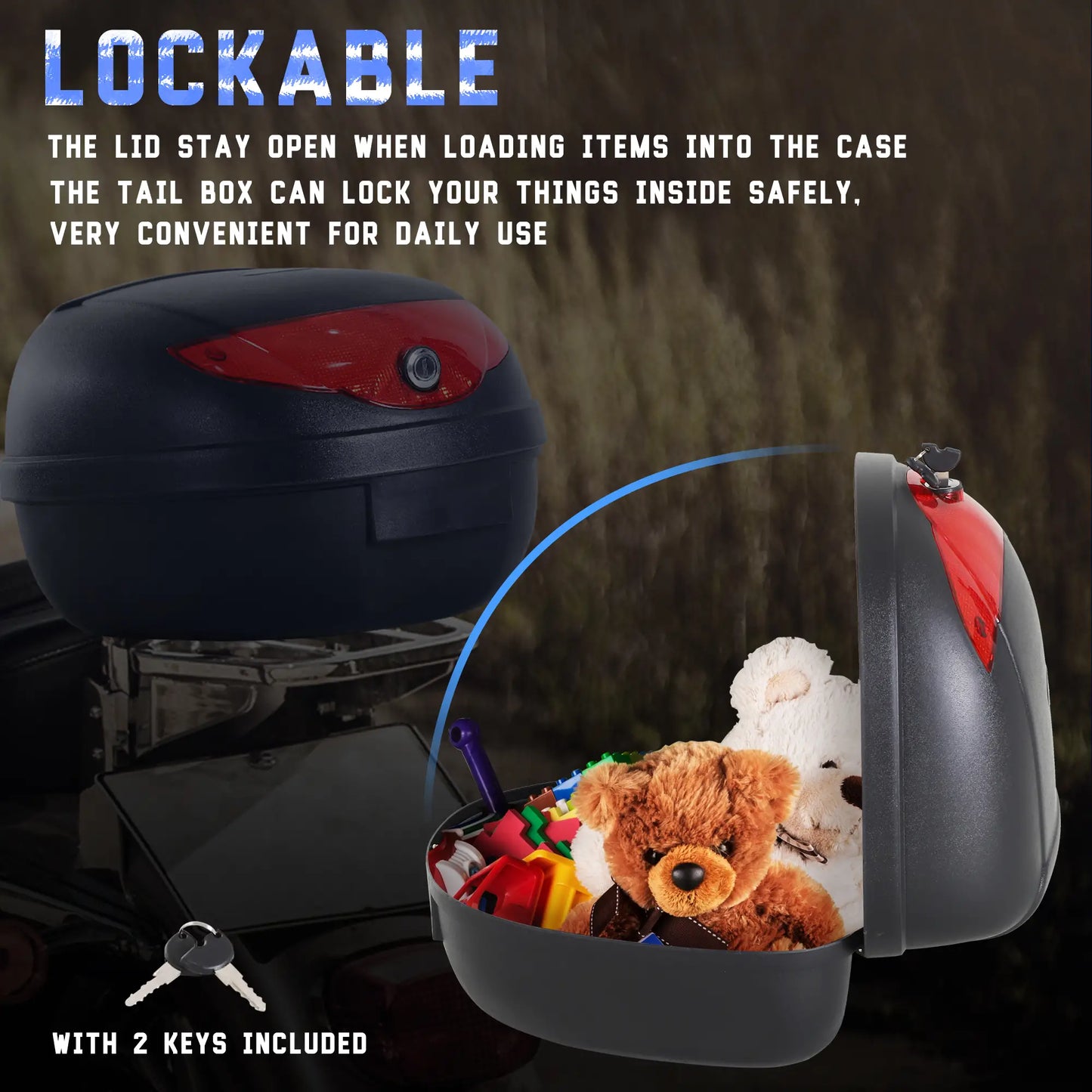 Detachable Scooter Motorcycle Trunk, 24L, Lockable, Black Automotive at Gallery Canada