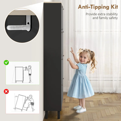 Narrow Shoe Cabinet with 4 Flip Drawers, Adjustable Shelves, Holds 24-32 Pairs, Black Shoe Storage Cabinets & Racks at Gallery Canada