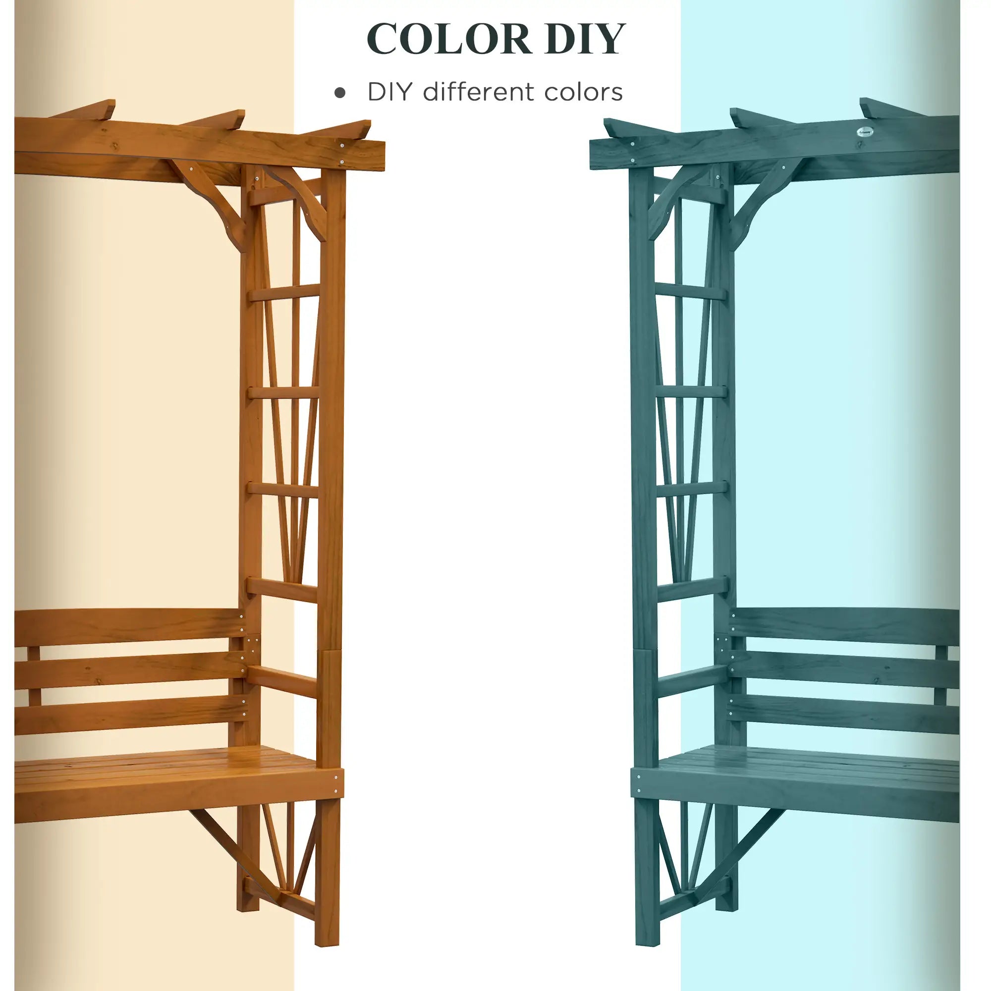 Wooden Patio Bench, Outdoor Bench for Plants, Brown Outdoor Benches at Gallery Canada