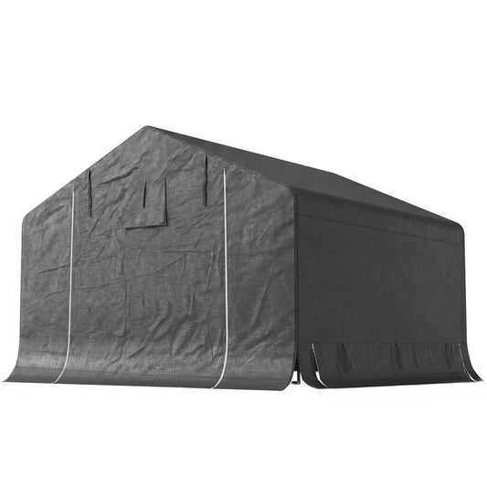 10' x 10' Portable Shed, Waterproof Bike Tent, Dark Grey Sheds Dark Grey at Gallery Canada