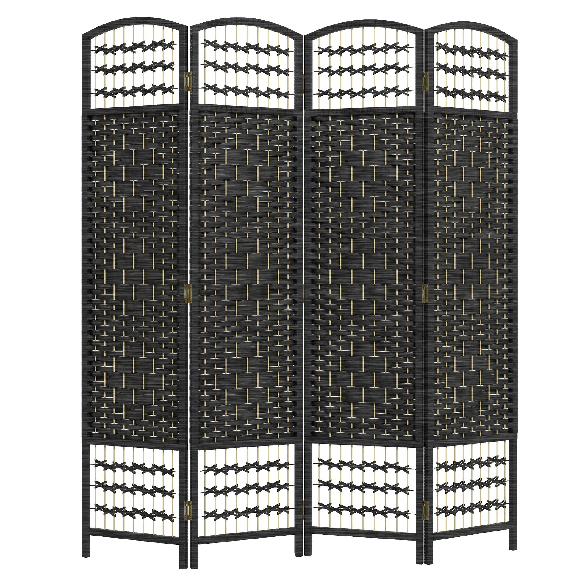 4 Panel Folding Room Divider, Portable Privacy Screen, Black Room Dividers at Gallery Canada