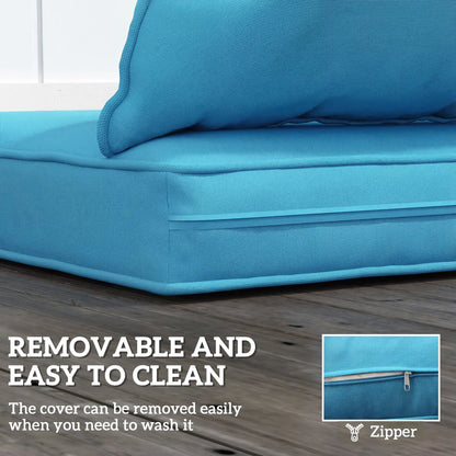 Patio Chair Cushions Set, 2 Seat Cushion Back Pillows, Turquoise Patio Chair Cushions at Gallery Canada