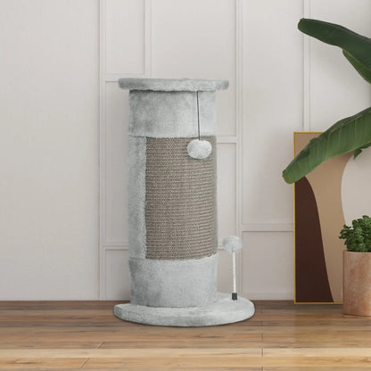 23" Cat Scratching Post, Covered Plush, Play Balls, Indoor Cats, Grey Cat Posts at Gallery Canada