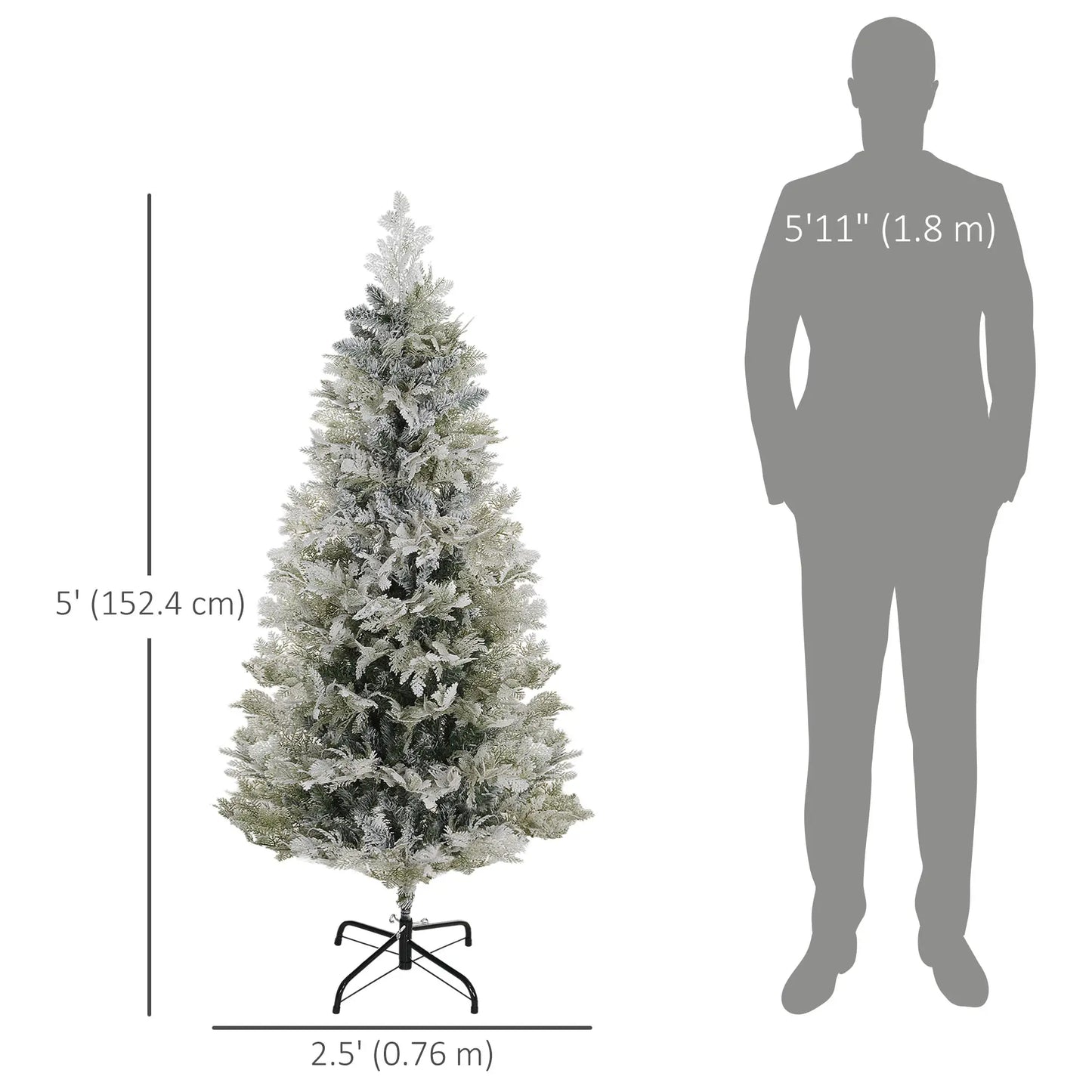 5 Feet Pencil Artificial Christmas Tree, 517 Cypress Branches, Auto Open, Green Pencil Christmas Trees at Gallery Canada