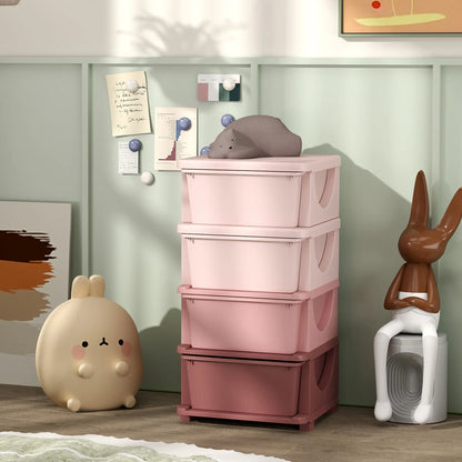 4 Tier Toy Organizer, 4 Plastic Drawers, Pink Baby & Kids Storage at Gallery Canada
