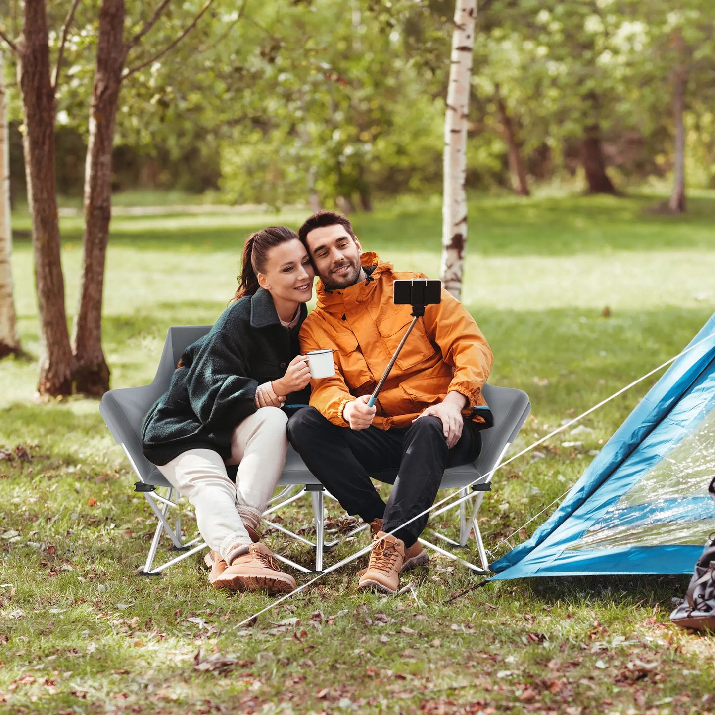 Double Camping Chair, Oversized Loveseat, Heavy Duty, Supports 529 lbs Picnic Tables & Camping Chairs at Gallery Canada