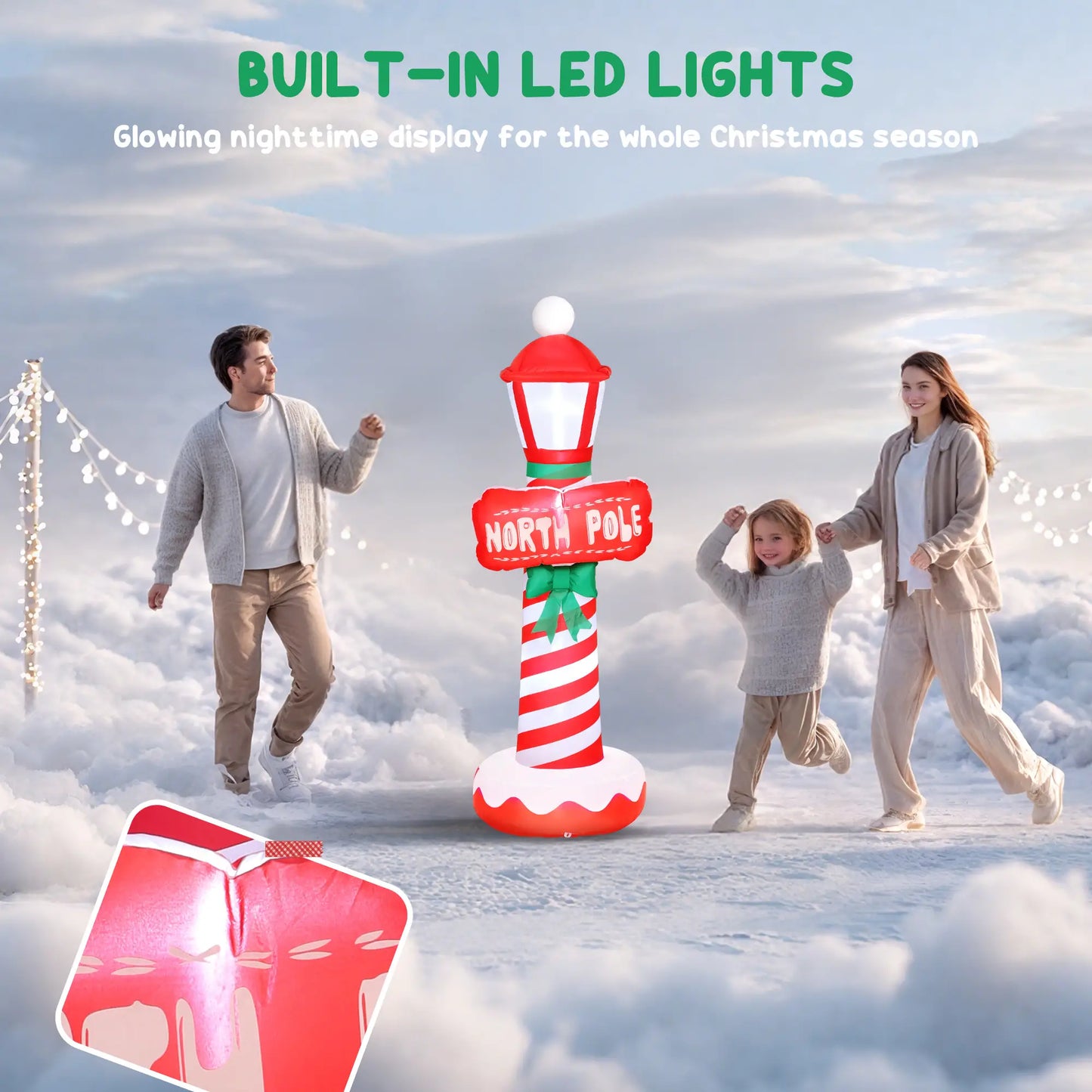 6FT Inflatable Lighthouse Christmas Decoration With LED Lights Christmas Inflatables at Gallery Canada