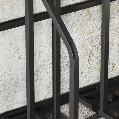 4 Bike Stand, Metal Floor Storage Rack with Basket, Hooks, Black Bike Parking Stands at Gallery Canada