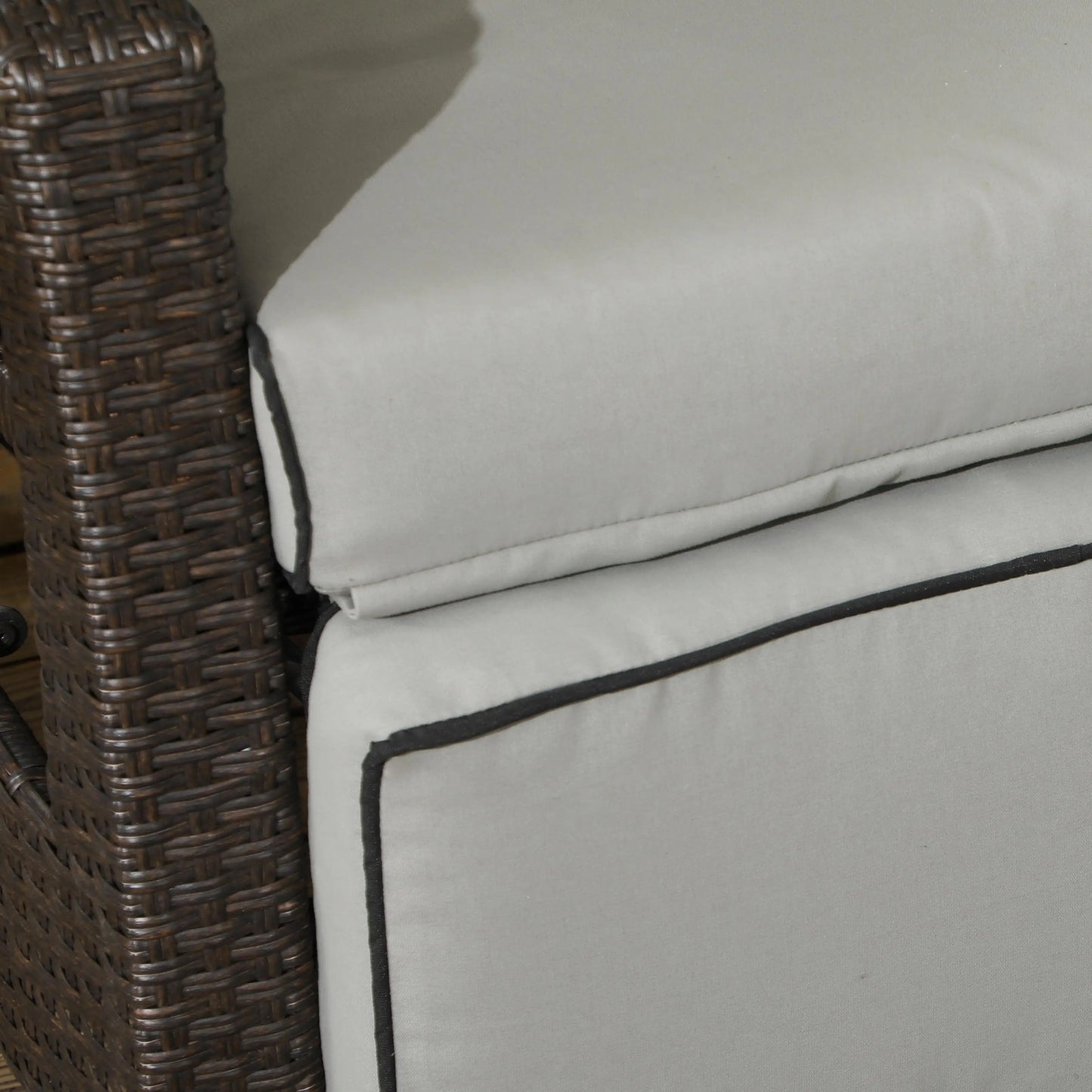 Outdoor Recliner Chair, Adjustable Backrest, Cushion, Side Tray, Light Grey Chaise Loungers at Gallery Canada