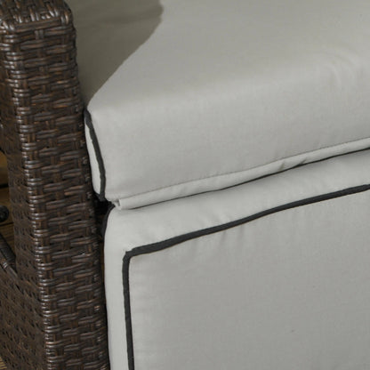 Outdoor Recliner Chair, Adjustable Backrest, Cushion, Side Tray, Light Grey Chaise Loungers at Gallery Canada